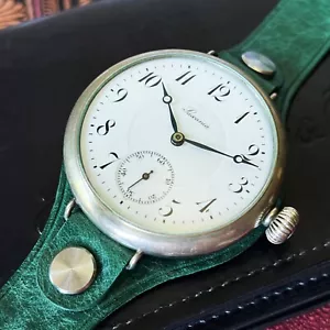 Rare! Saxonia A. Lange Oversize 49mm German 1900 s Men Wristwatch Trench WWI - Picture 1 of 8