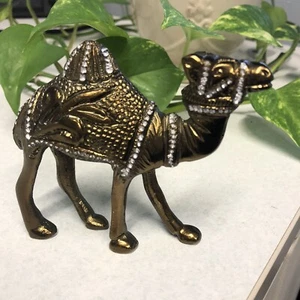 "Estatuilla de camello de 4"" de bronce macizo adornada con una joroba" - Imagen 1 de 10