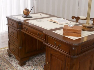 Partner Schreibtisch Victorian Englischer Stil Büro Doppelschreibtisch 130 cm... - Bild 1 von 5