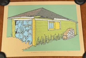 Jay Ryan The Garage Suite D Screenprint 2011 Art Print Poster S/# 140 Dogs Logs - Picture 1 of 6