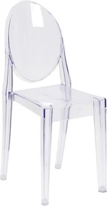 Flash Furniture Cheryl Indoor/Outdoor Ghost Accent and Dining Chair - Picture 1 of 4