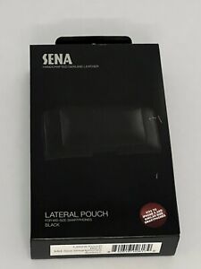 SENA Black Handcrafted Genuine Leather Lateral Pouch Fits iPhone 5 & Similar 