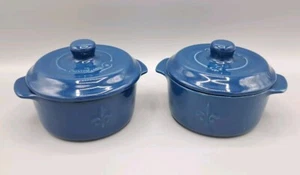 2x Kleine Cocotte, Fontignac, Auflaufform Blau, Höhe ca 5 cm, ⌀ ca 10 cm - Bild 1 von 8