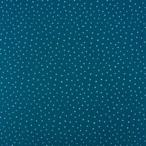 Bekleidungsstoff Double Gauze Musselin Windelstoff Punkte petrol weiß 1,3m breit - Bild 1 von 8