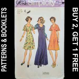 Vestido Simplicity Vintage en 2 Longitudes Patrón #6613 Talla 14 SIN CORTAR - Imagen 1 de 6