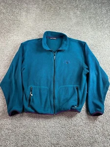 Black Diamond Jacket Mens XL Green Blue Polartec Fleece Full Zip Coat USA FLAW - Picture 1 of 11