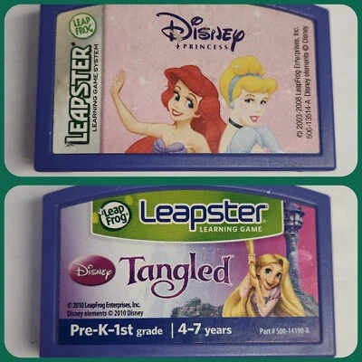 Lot of 2 Leap Frog Leapster Games Disney Princess & Tangled  - Image 1 of 4
