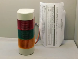 Patlite WME-302-AFB-RGY 3-stufiger rot grün gelb Signalturm mit Alarm 24V AC/DC - Bild 1 von 3