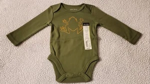 Long sleeve One Piece Okie Dokie Green Frog Boy Or girl 3M Baby Clothes - Picture 1 of 6