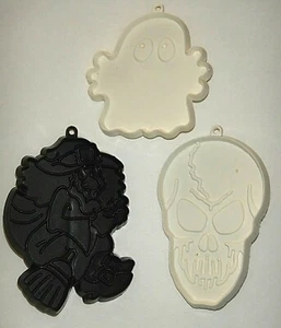 3 Cortadores de galletas de Halloween detallados de colección calavera fantasma fantasma bruja - Imagen 1 de 2