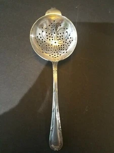Nickel Silver Tea Strainer electro silver plate. Heavy Weighted 6" x 2 " spoon - Picture 1 of 5