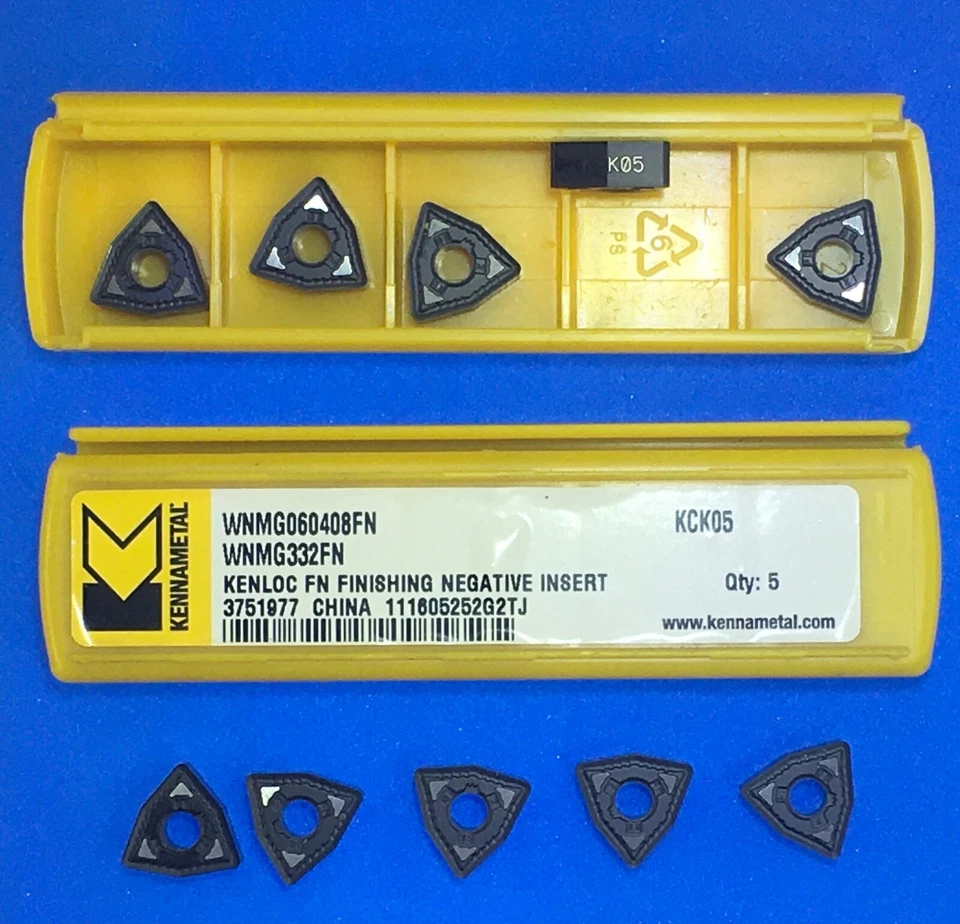Insertos de carburo 5 piezas KENNAMETAL WNMG 06 04 08FN / WNMG 332FN; KCK05🎯Maquinista Foto 1 de 1