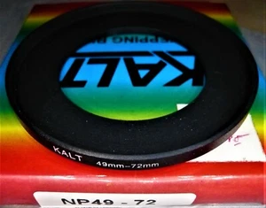 Anello passo KALT metallo 49-72 mm obiettivo 49 mm a filtro 72 mm NUOVO! - Foto 1 di 1