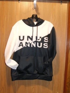 Unus Annus Black & White Split Urban Unique Creation Pouch Pocket Hoodie SIZE M - Picture 1 of 14