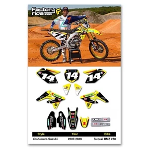 2007 - 2009 SUZUKI RMZ 250 Yosh Dirt Bike Graphics Kit Motocross Graphics Decal - Picture 1 of 6