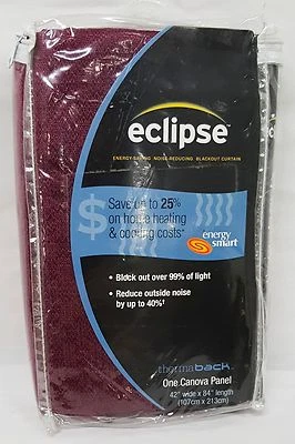 Ellery Eclipse Canova Rod Pock Thermaback Blackout Panel - 42” x 84” - Burgundy  - Image 1 of 4