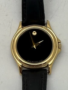 Women's Movado Swiss Museum Classic Gold Plated Watch 87 E4 0823 New Battery H1 - Picture 1 of 11