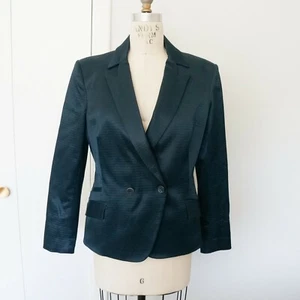 NWOT Theyskens Theory Womens Tux Blazer Jacket Sz 8 Teal Double Breasted - Picture 1 of 8