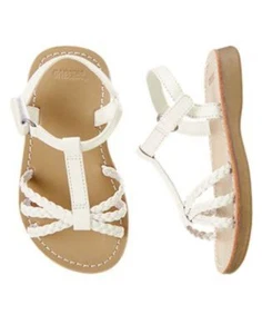 NWT Gymboree Island Cruise White Braided Sandals Gummy Shoes many sizes - Picture 1 of 2