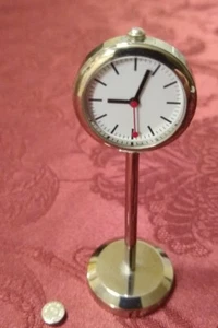 Analog Desk Clock Quartz Japan Movement Stainless Steel Back, needs button cell - Picture 1 of 3