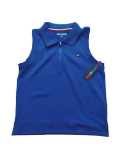 Tommy Hilfiger ladies Blue Sleeveless Polo Shirt size M XL uk 14 16 18 NWT - Picture 1 of 13