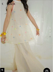 Ethnic Boutique Girls 2 Piece Garara Suit -Size 9/10 - Color Ivory - Picture 1 of 3