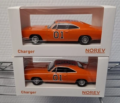 Lotto 2 auto caricabatterie sceriffo ""General Lee"" serie TV 1/43 Norev... - Immagine 1 di 4