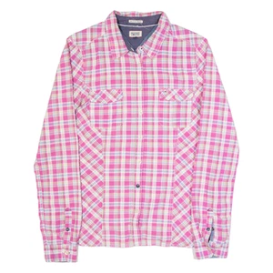 TOMMY HILFIGER Girls Shirt Pink Check Long Sleeve L - Picture 1 of 6