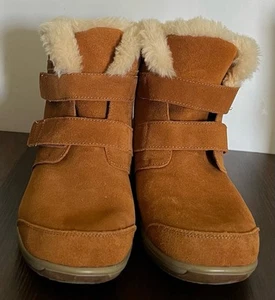 Orthofeet Florence Women’s Suede Sherpa Boots Size 11 - Picture 1 of 8