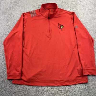 Louisville Cardinals Adidas Jacket Mens 2XL Red Performance Quarter Zip Pullover - Image 1 of 4