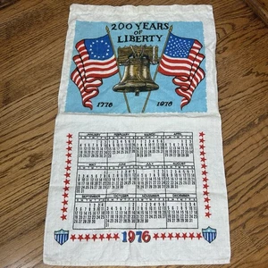 Vintage 1976 "200 JAHRE FREIHEIT" Liberty Bell Kalender Leinen Geschirrtuch   - Bild 1 von 11