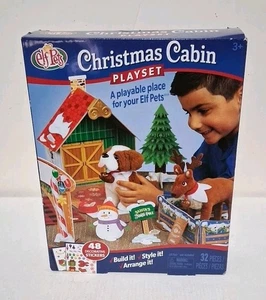 Elf Pets Christmas Cabin Playset 32 PC Set Stickers Panels Complete Open Box - Picture 1 of 9
