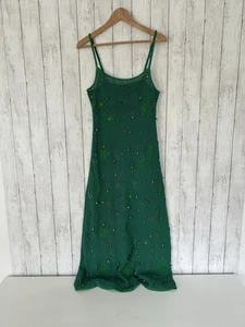Leslie Amon Treasure jamaikanisches Maxikleid grün Fischnetz Größe Small - Bild 1 von 10
