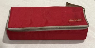 CASE LOGIC Cassette Tape Carry Case Holder 15-Capacity RED/GRAY Zipper 90s Retro - Image 1 of 3