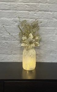 Christmas Mason Jar with Fairy Light Holiday Centerpiece Decoration Gift - Picture 1 of 3