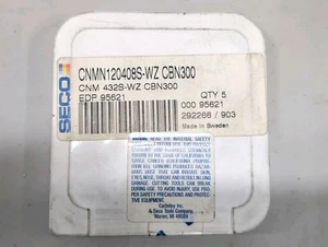 5x Seco CNMN120408S-WZ CBN300 CBN Wendeplatten Hartstahl Drehmaschine Werkzeug WZ Grade - Bild 1 von 2