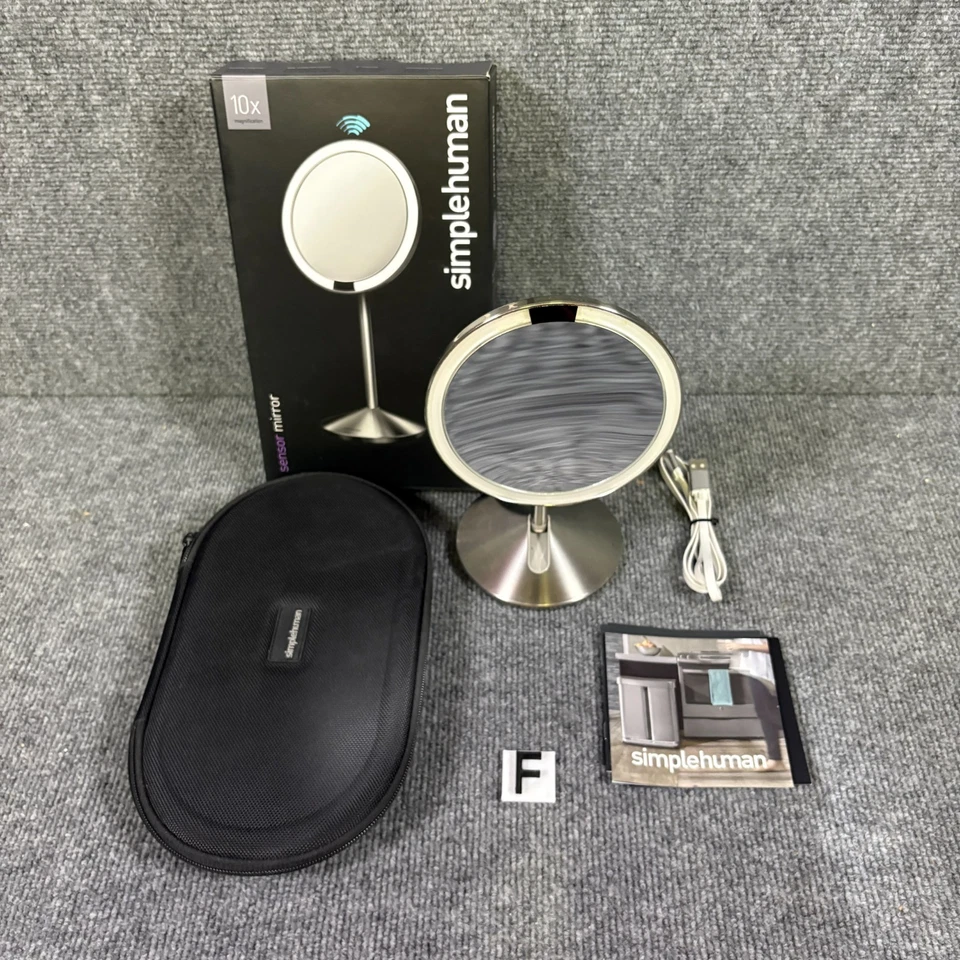 Simplehuman Sensor 5" Round Rechargeable Mini Travel Makeup Mirror 10X Magnify - Image 1 of 4