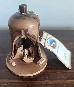 Il Bambino Olive Wood Nativity Christmas Ornament Bethlehem The Holy Land - Picture 1 of 5
