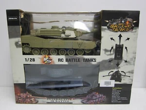 1/28 scale Pair of  Interactive Battle Tanks RC Tiger 1 M1A2 IR Emitters - Picture 1 of 4