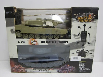1/28 scale Pair of  Interactive Battle Tanks RC Tiger 1 M1A2 IR Emitters - Image 1 of 4