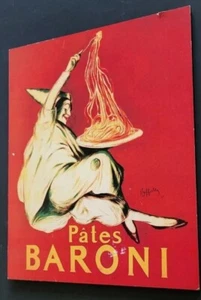 Italian Wood Art Pates BARONI MAGICAL Figure Signed #921 Poster on Wood Sign vtg - Picture 1 of 6