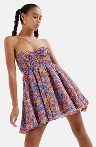 NWT For Love And Lemons Sasha Floral Strapless Mini Dress Size Medium - Picture 1 of 10