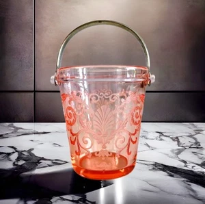 Vintage Fostoria Glass Versailles Pink Sugar Pail Elegant Glass RARE HTF - Bild 1 von 6