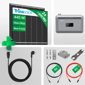 890wp Balkonkraftwerk mit Speicher Growatt NEXA 2000 All in One Smart PV Anlage - Bild 1 von 1