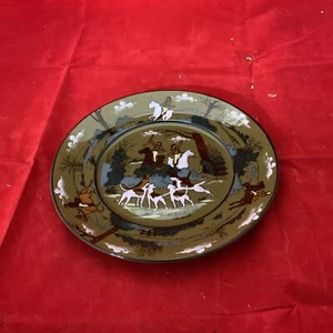 Vtg Buffalo Pottery Deldare Ware The Fallowfied Hunt, the Death 8 1/4” Plate - Picture 1 of 10