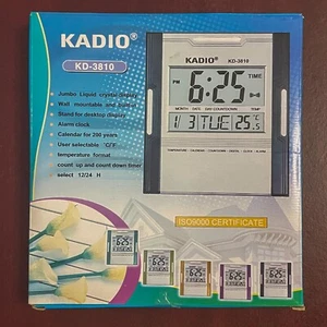 Digital Wall Clock with Jumbo LCD Display – Calendar, Alarm, Temp, Timer - Picture 1 of 2