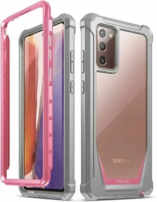 Galaxy Note 20 Shockproof Clear Case,Poetic Hybrid TPU Protective Cover Pink - Image 1 of 4