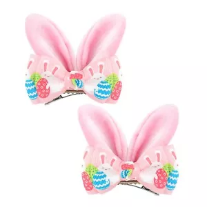 Easter Hair Bows Clips Easter Bunny Hair Clips Pink Carrot Hairpin Easter Rab... - Picture 1 of 8