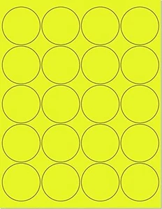 Pack of 100 Sheets, 8-1/2 x 11" Fluorescent Labels for Laser & Inkjet Printer... - Picture 1 of 5