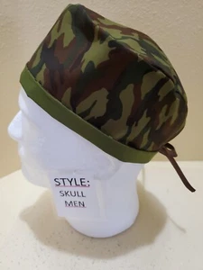 Camo #2 Men's Skull/Chemo Surgical Scrub Hat/Cap Handmade - Picture 1 of 6